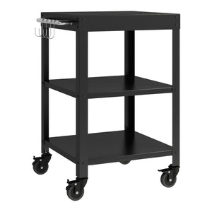 Ensemble d'extérieur Bolognano Étagère armoire et desserte Noir mat [casa.pro]