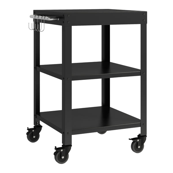 Ensemble d'extérieur Bolognano Étagère armoire et desserte Noir mat [casa.pro]