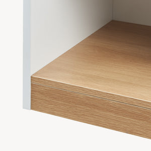 Table de chevet Kuorshare 55x42x37 cm Blanc/Aspect chêne [en.casa]