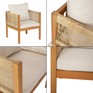 Ensemble de mobilier de jardin Cannole 4 pièces Bois d'acacia Couleur bois [casa.pro]