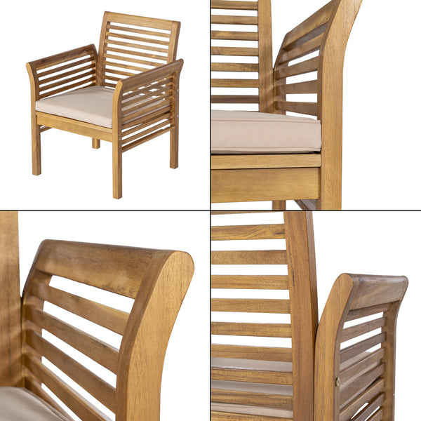 Ensemble de mobilier de jardin Candela 4 pièces Bois d'acacia Couleur bois [casa.pro]