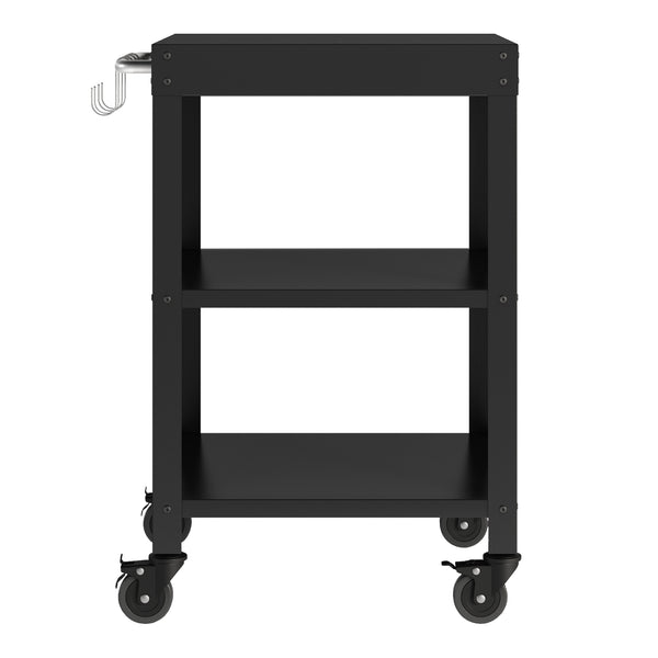 Ensemble d'extérieur Bolognano Étagère armoire et desserte Noir mat [casa.pro]