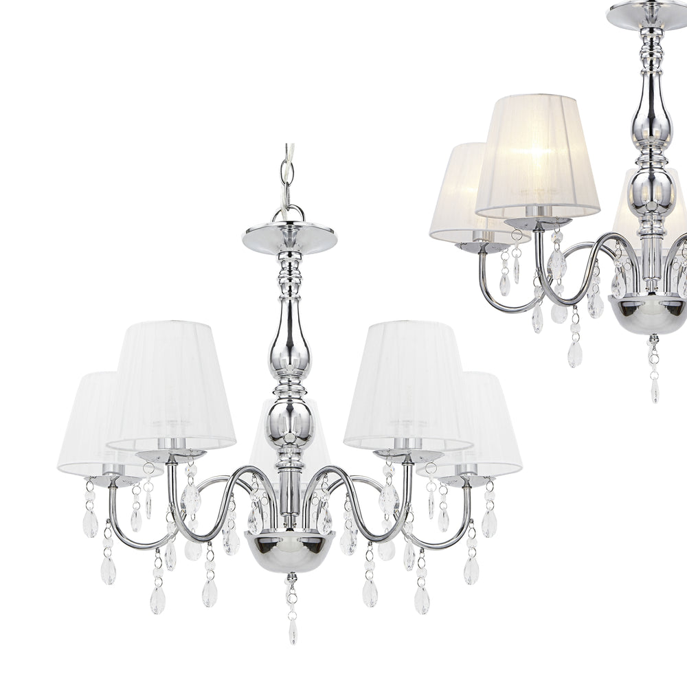 Kronleuchter Isabell 5 - flammig Chrom lux.pro - premiumXL