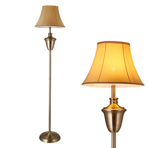 Lampadaire Madrid 1x E27 Ø35x157 cm couleur laiton/beige lux.pro