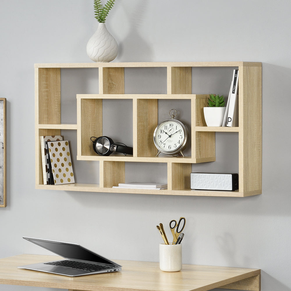 Étagère murale Saputit 85 x 47,5 x 16 cm étagère suspendue aspect chêne en.casa - premiumXL