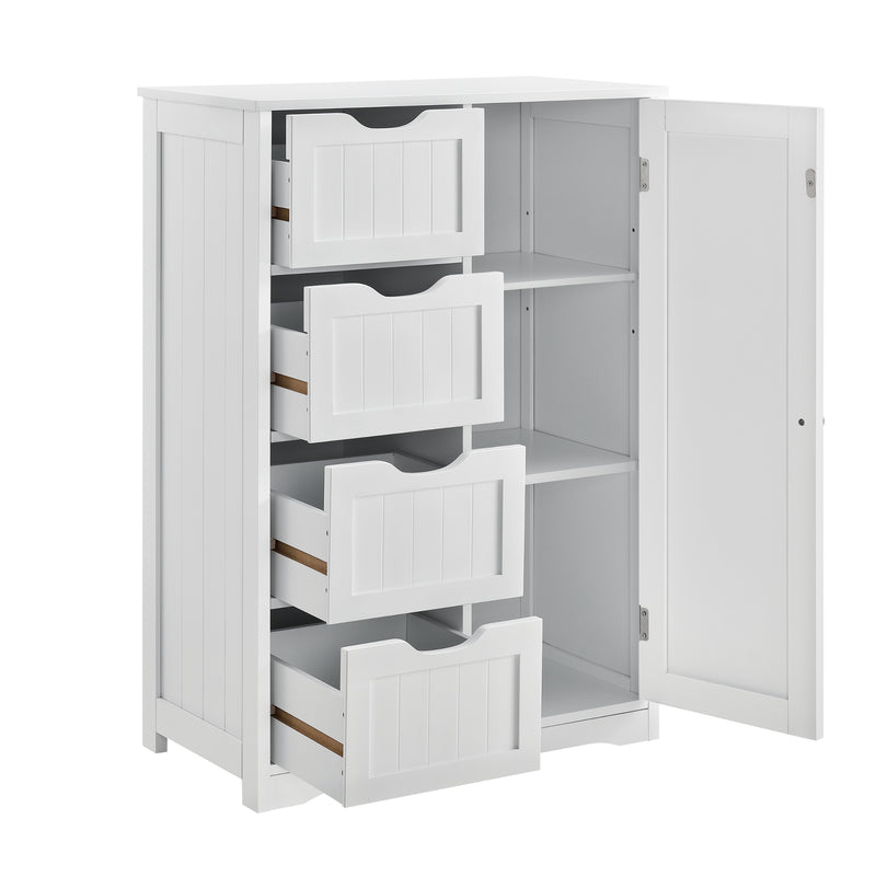Croquis coté Armoire de salle de bain Locust MDF laqué 81 x 55 x 30 cm Blanc [en.casa]