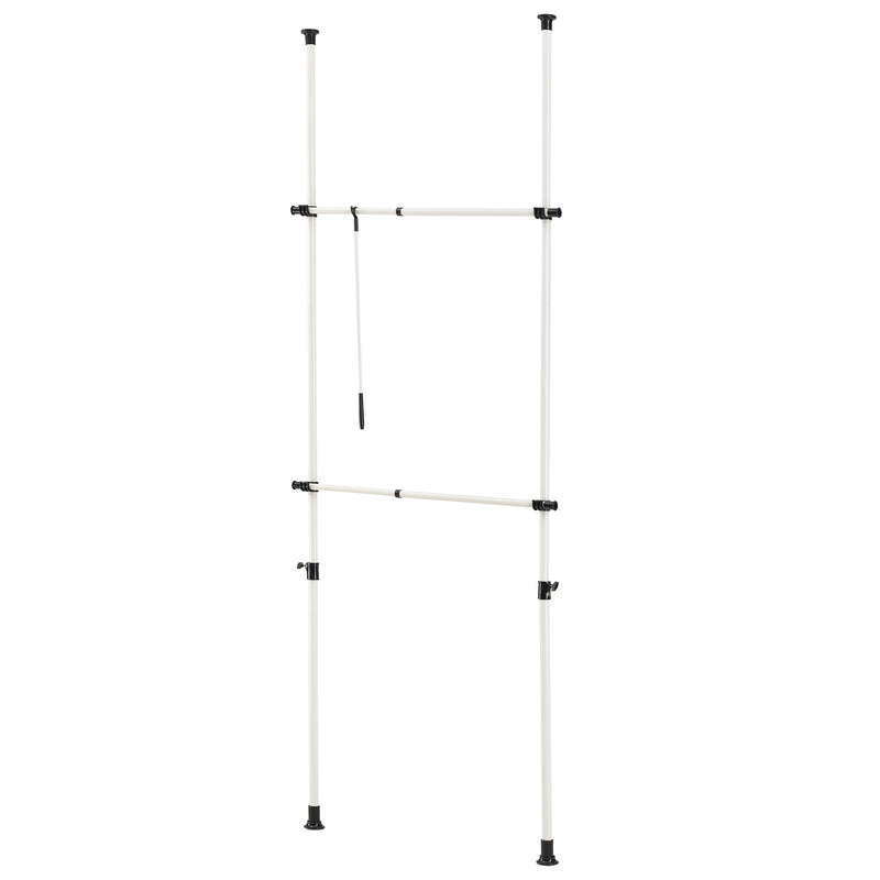Croquis coté Penderie télescopique Kemi acier laqué 75 -115 cm blanc [en.casa]