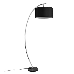 [lux.pro] Lampadaire sur Pied Lampadaire Moderne Interrupteur sur Câble Base en Marbre E27 Abat-jour Textile Hauteur: 150 cm Noir