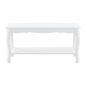Table basse Pearl 88x40x42 cm style Shabby Chic blanc en.casa
