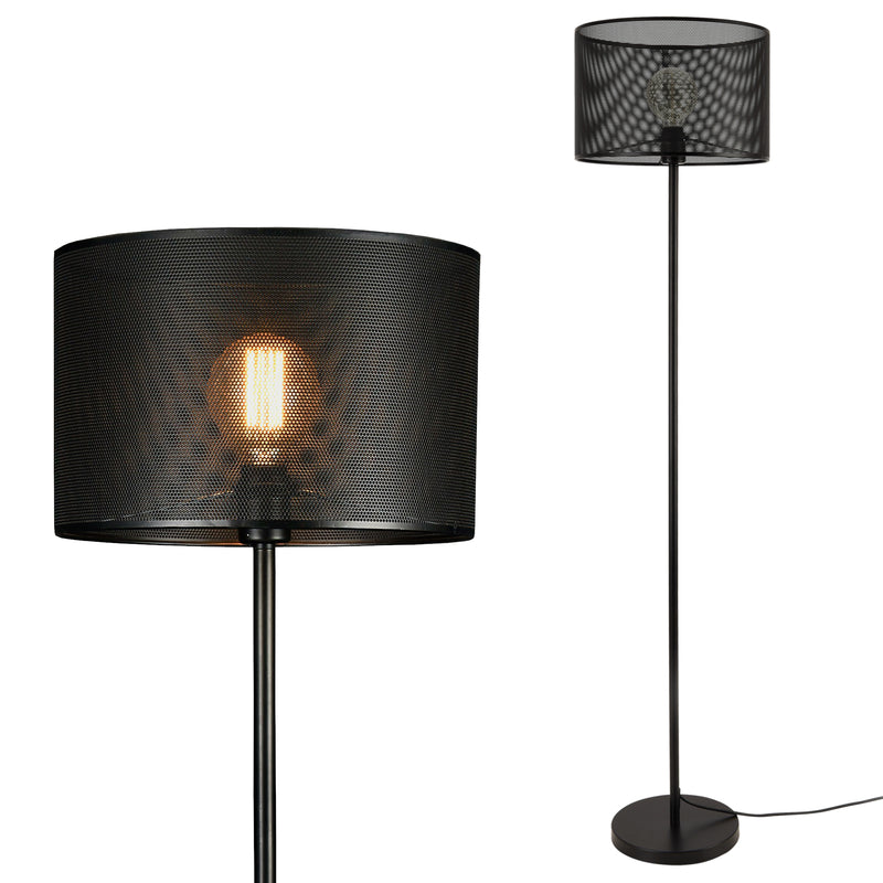 Croquis coté [lux.pro] Lampadaire Métal Noir E27 153 cm