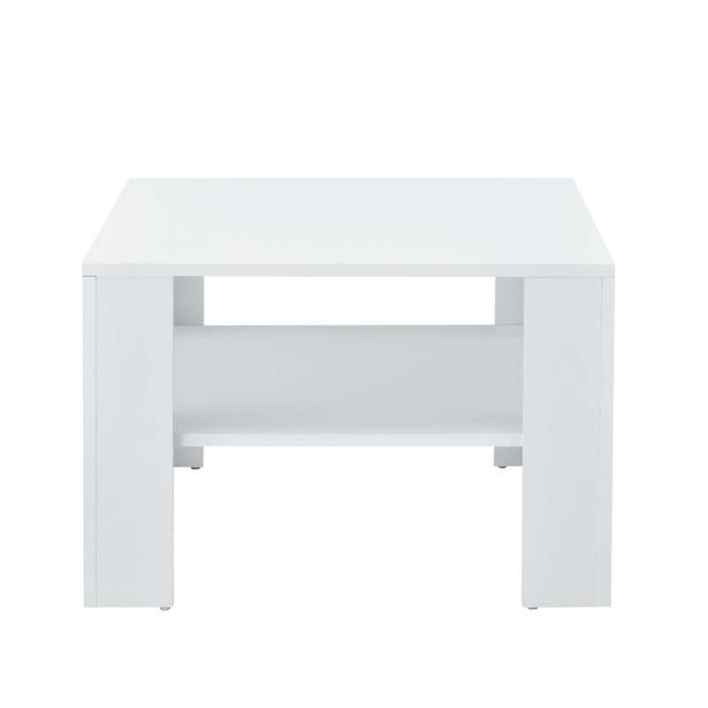 Croquis coté Table Basse de Salon Aachen 60 x 60 x 40 cm Blanc [en.casa] 