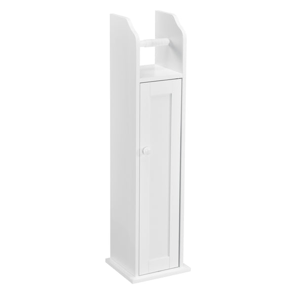 [en.casa] Meuble de Salle de Bain Armoire de Salle de Bain Rangement de Salle de Bain MDF Laqué Blanc 78 x 20 x 18 cm