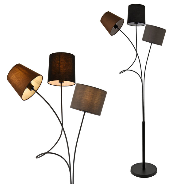 Lampadaire Treviso 146 cm 3 flammes E14 Max. 40W Métal Multicolore lux.pro