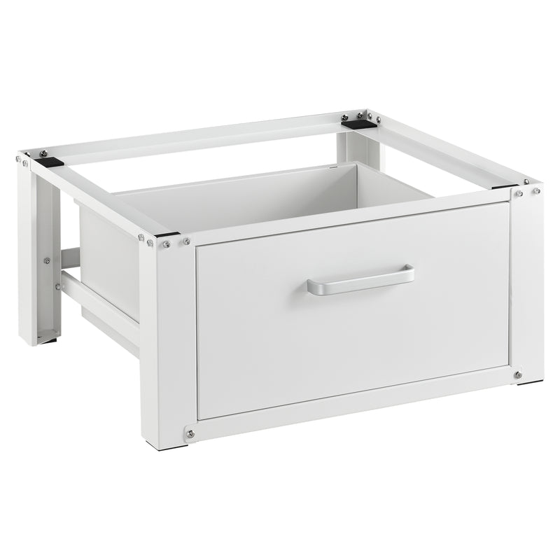 Croquis coté [en.casa] Kit de Superposition Intercalaire Lave-Linge Sèche-Linge Support de Lave-Linge Acier Aluminium Blanc 63 x 54 x 31 cm