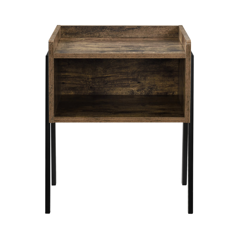 Croquis coté Table de Chevet Andernach Effet Bois et Noir 52 x 42 x 35 cm [en.casa]