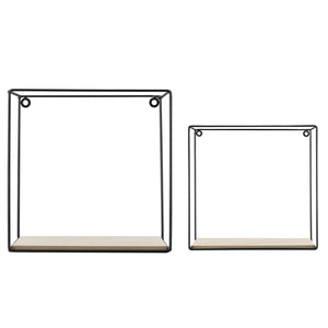 Étagère murale Eden 30x12x30 cm / 24x12x24 cm 2 pièces étagères noir en.casa