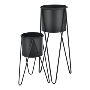 Set de 2 Supports de Plante Hedera Noir [en.casa] 