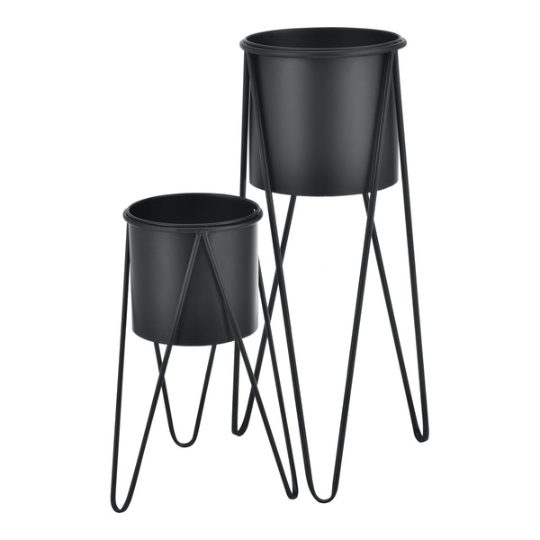Set de 2 Supports de Plante Hedera Noir [en.casa] 