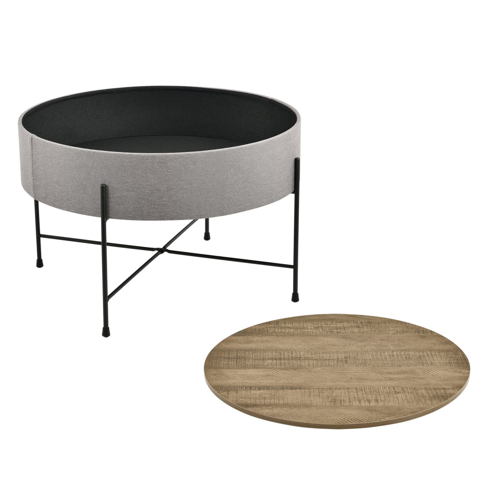 Table basse Tauranga ronde aspect noyer/gris en.casa