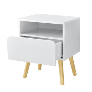 Table de chevet Dargaville 50x40x34 cm Blanc en.casa