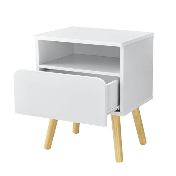 Table de chevet Dargaville 50x40x34 cm Blanc en.casa