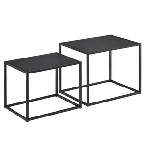 Table d'appoint Archsum lot de 2 rectangulaires design industriel noir [en.casa]