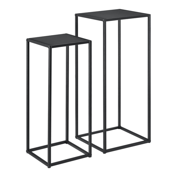 Table d'appoint Barbaricina lot de 2 forme colonne noir [en.casa]