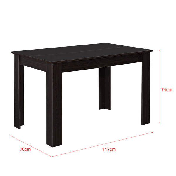 Table à manger Skien 117x76x74 cm aspect noyer brillant en.casa