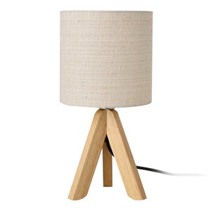 Lampe de table Koblenz E14 Max. 40W avec pieds en bois Beige lux.pro