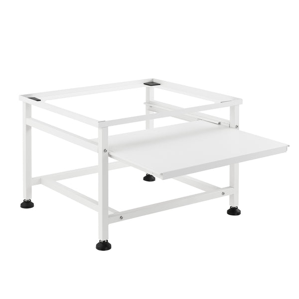 Socle pour machine à laver Florimont avec tablette extensible en acier [en.casa]