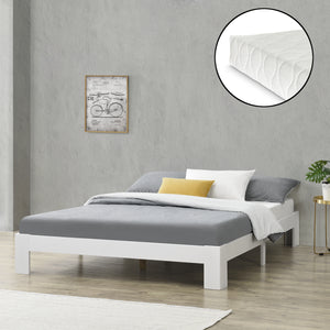 Lit en bois Raisio avec matelas en mousse froide différentes couleurs et tailles en.casa