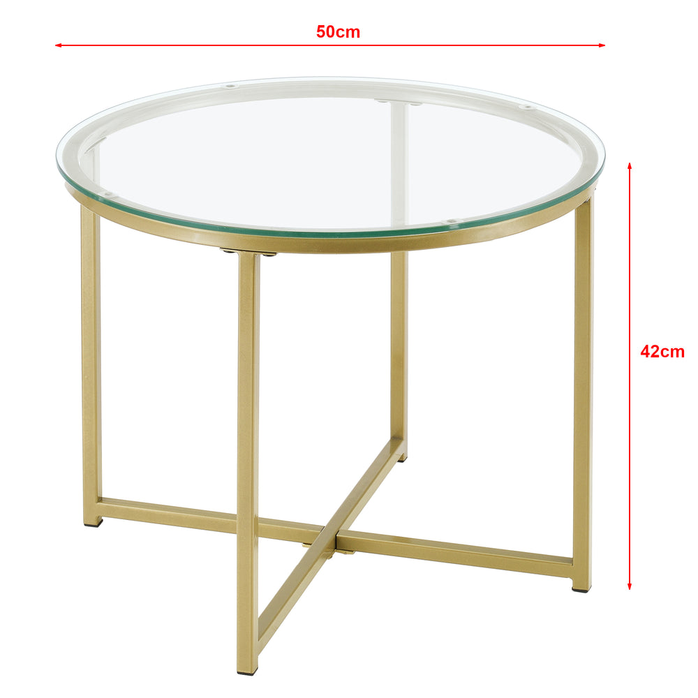 Table d'appoint Alavieska structure en acier 50 x 42 cm Or en.casa