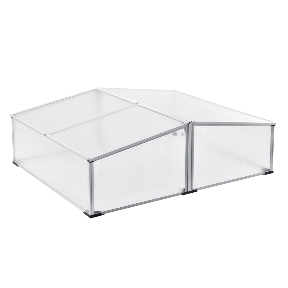 Châssis de culture Mossel avec double toit 100x120x40 cm Aluminium Polycarbonate en.casa