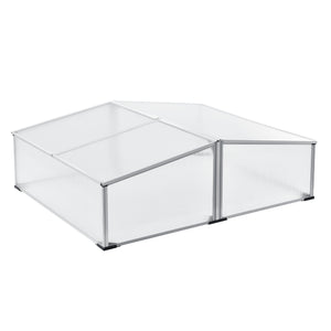Châssis de culture Mossel avec double toit 100x120x40 cm Aluminium Polycarbonate en.casa