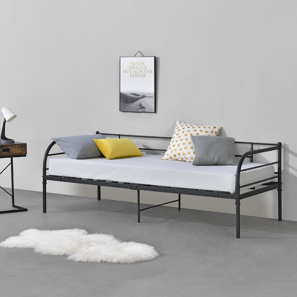 Metallbett Falun 90x200 cm bis 150 kg Schwarz en.casa - premiumXL