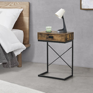 Table d'Appoint Marstrand 67 x 45 x 35 cm Noir Effet Bois Foncé [en.casa]