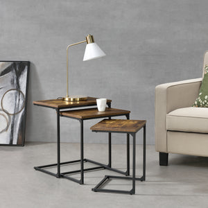 Ensemble de tables d'appoint Tjörn lot de 3 teinte bois foncé [en.casa]