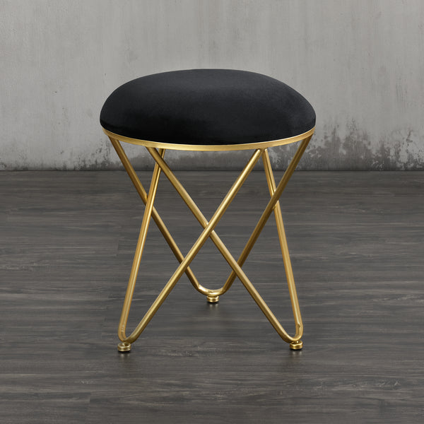 Tabouret Rembourré Rond Katrineholm 44 x 35 cm [en.casa]