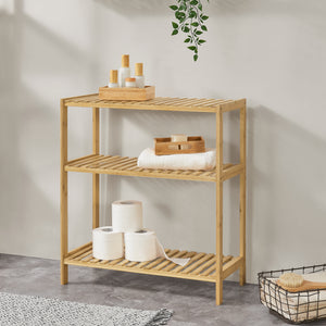 Étagère sur pied en bambou Nyköping 58 x 26 x 66 cm [en.casa]