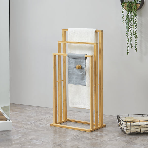 Porte-serviettes en bambou Rana 40x24x82 cm [en.casa]