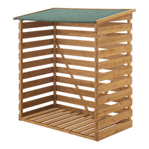 Abri-bûches couvert sapin 123 x 116 x 64 cm [en.casa]