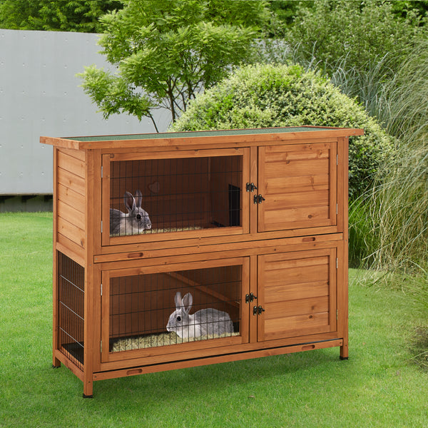 Enclos pour lapins Falkenau en bois de sapin 104x122x50cm [en.casa]