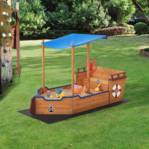 Bac à sable Grömitz bateau à voile 103x160x78cm [en.casa]