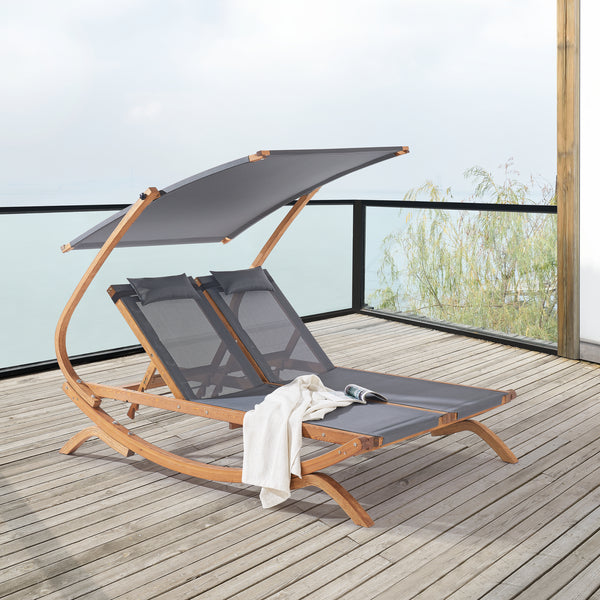 Lit double Karystos 197x156x144cm Gris foncé [en.casa]