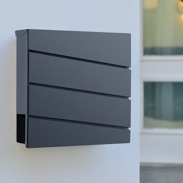Boîte aux lettres Achtrup 37x37x11cm Acier Anthracite [en.casa]
