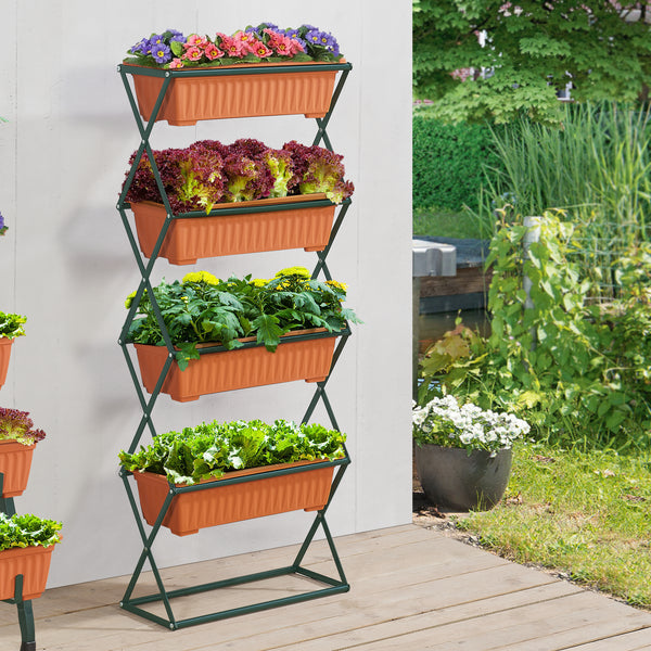 Bac potager vertical Veenendaal 51x21x125 cm 4 niveaux [en.casa]