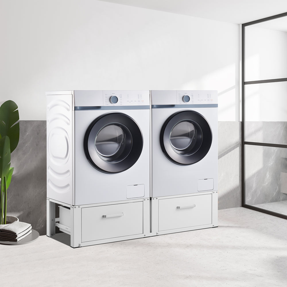 Châssis double Heyen avec 2 tiroirs blanc [en.casa] - premiumXL