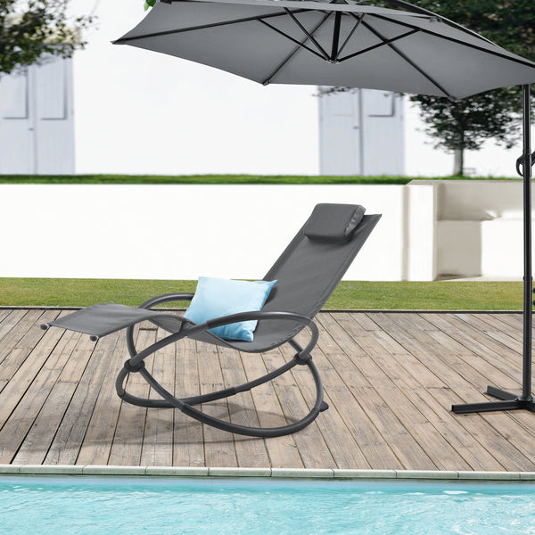 Chaise à bascule Pulsano 150 kg Gris foncé [en.casa]