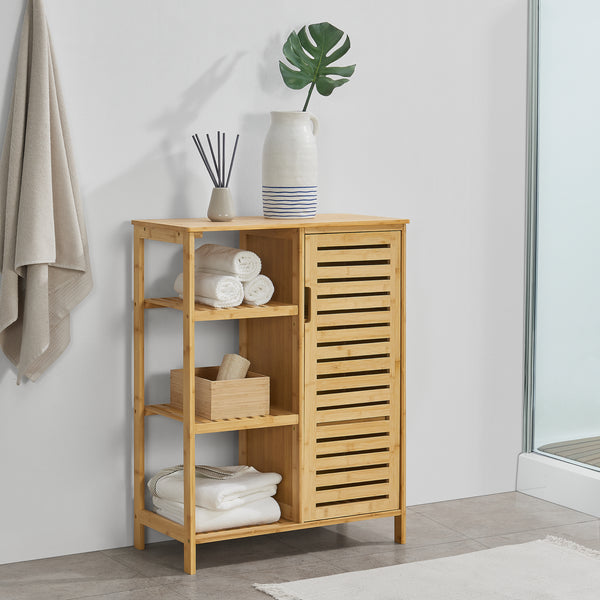 Armoire de salle de bain Vetlanda Bambou 87x66x33 cm [en.casa]