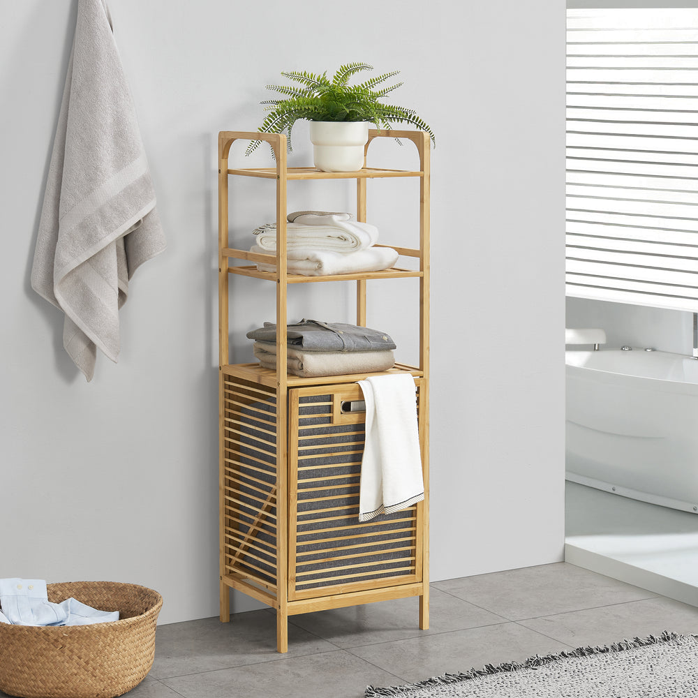 Étagère à linge en bambou Tidaholm 118x39,5x30,5cm [en.casa] - premiumXL